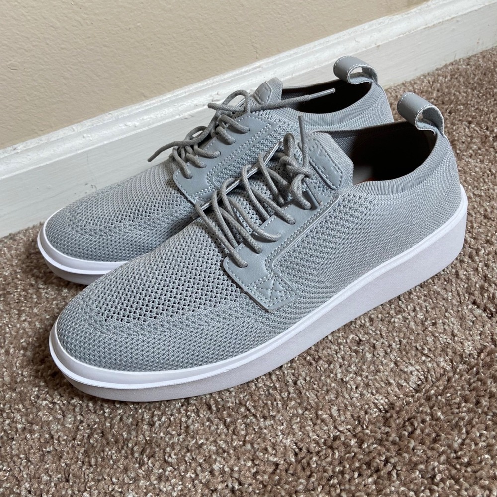 BYLT Lido Knit Sneakers Mens Size 10 Gray Low Top Lace-Up Casual Walking Shoes